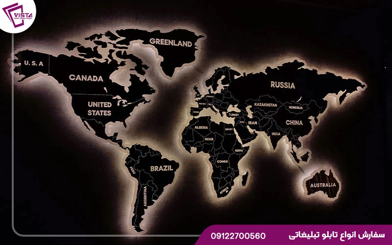 تاثیر تابلو نقشه جهان بر فضای داخلی